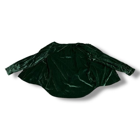 Anthropologie Pilcro Emerald Green Velvet Button Down Shirt Blouse Size Medium - Picture 4 of 8